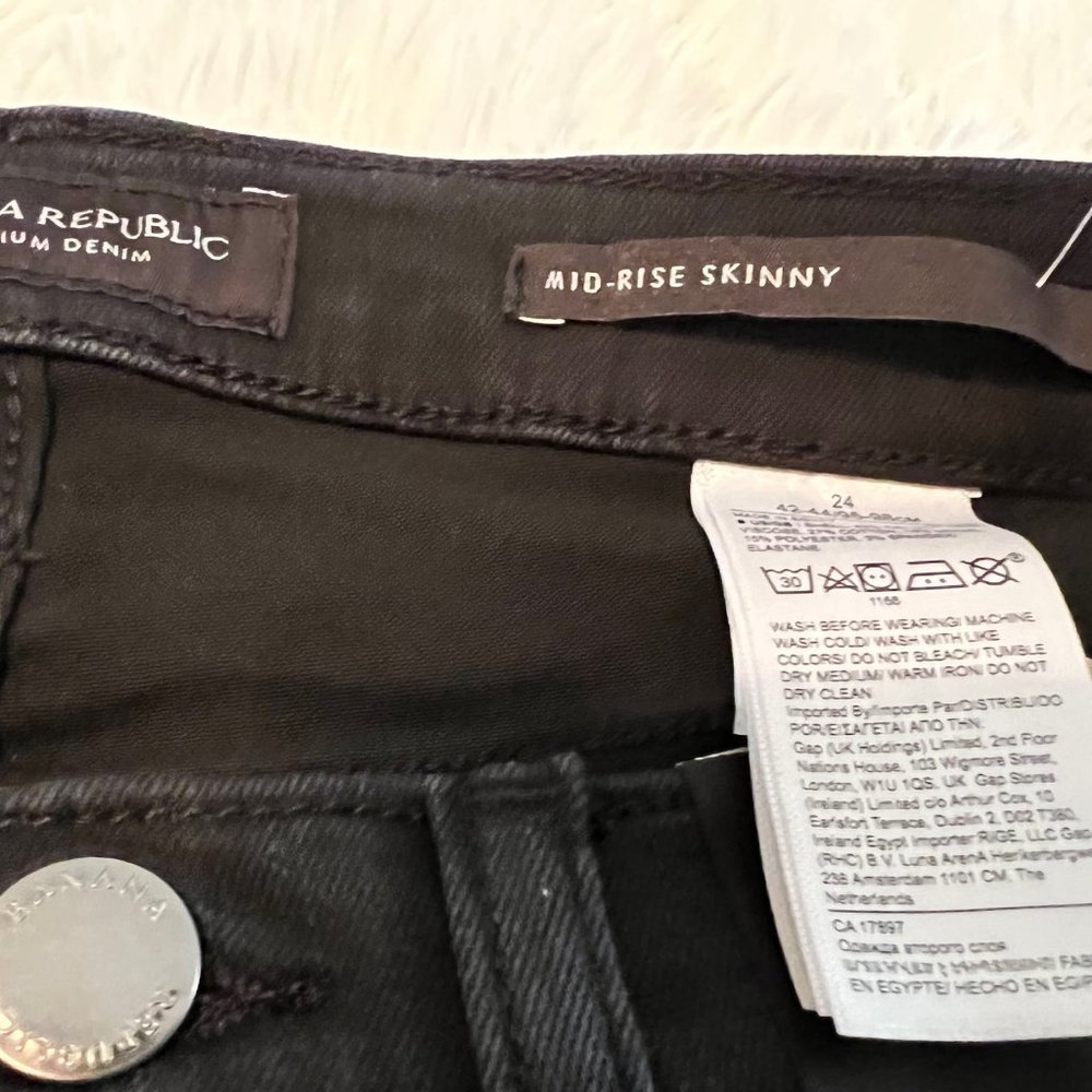 🎉HP🎉 Banana Republic Black Wash Mid-Rise Skinny Ankle Jeans - Picture 4 of 5